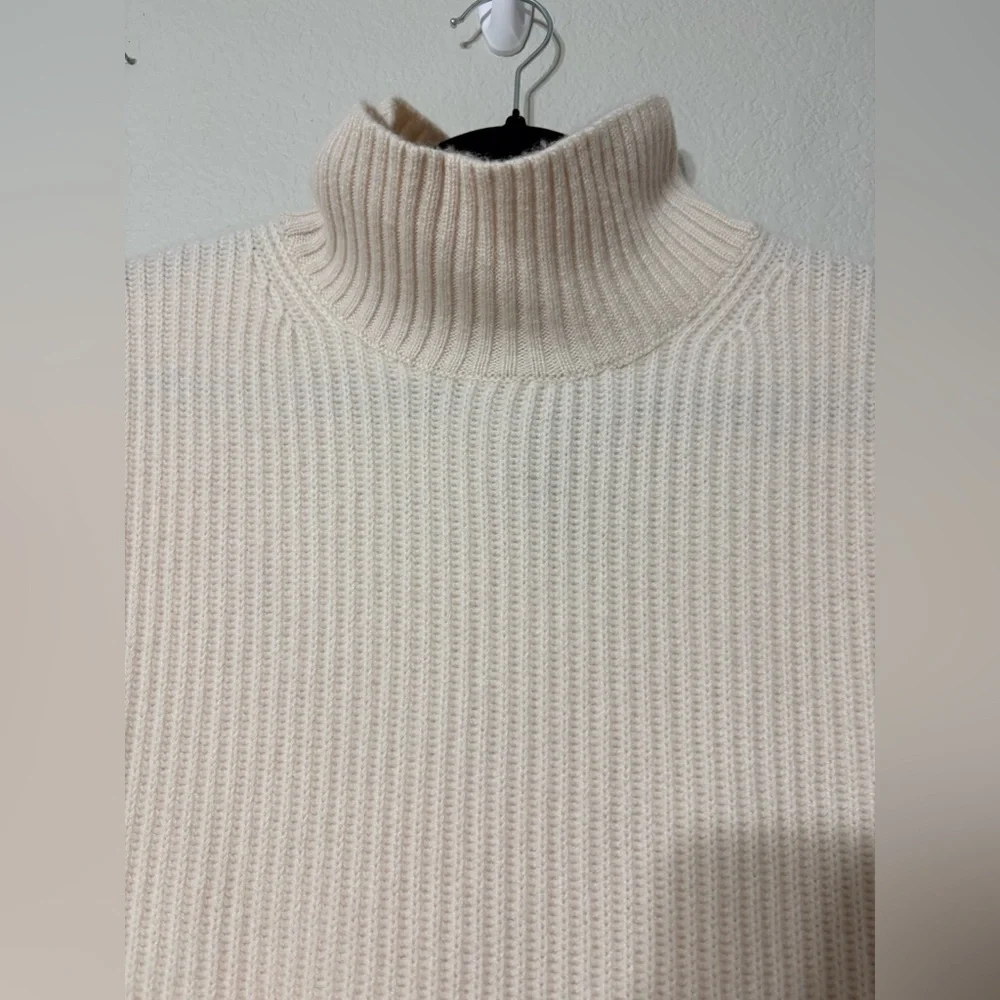 NEW J. Crew SZ S-M Ribbed 100% Cashmere Sleeveless Turtleneck Tunic Heavyweight - Picture 5 of 16